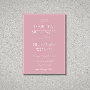 Dusty Rose Whimsical Modern Elegant Quiet Wedding Invitation