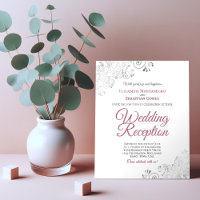 Dusty Rose & White BUDGET Wedding Reception Invite