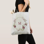 dusty rose white flowers tote bag<br><div class="desc">Beautiful romantic tote bag featuring dusty rose and white flowers and some pretty leaves .
FOR MORE MATCHING PRODUCTS click on the collection above or contact me</div>