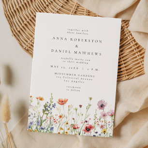 Dusty Rose Wildflower Wedding Invitation