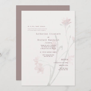 Dusty Rose Wildflower Wedding Invitation
