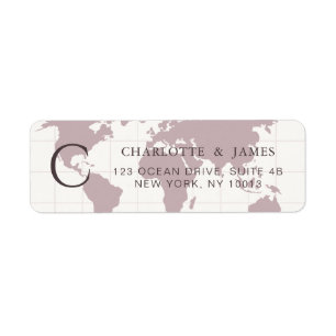 Dusty Rose World Map Destination Wedding Custom