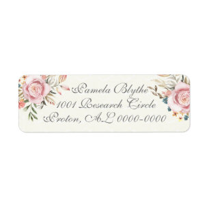 Dusty Roses Watercolor Return Address Label