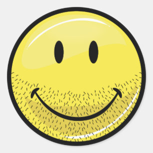 Dusty Ruff Bearded Face Classic Round Sticker