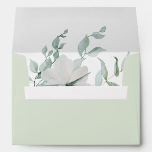 Dusty Sage Botanical Personalised Return Address Envelope