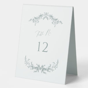 Dusty Sage Cottage Wedding Table Number Tent Sign