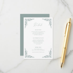 Dusty Sage Details Enclosure Card Wedding Info