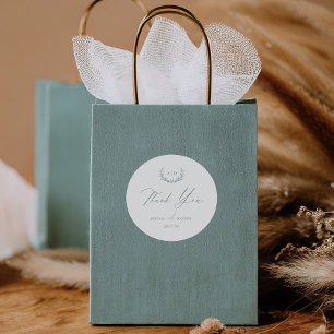 Dusty Sage Favor Sticker Wedding Thank you Tag