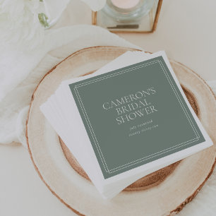 Dusty Sage Green   Classic Bridal Shower Napkin