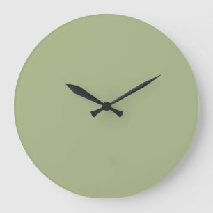 Dusty Sage Green Solid Color Large Clock
