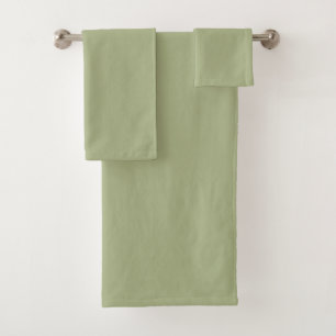 Dusty Sage Green Solid Colour Bath Towel Set