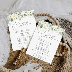 Dusty Sage Green Wedding Details Card