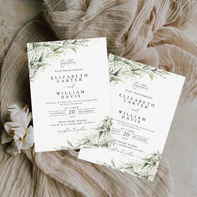 Dusty Sage Green Wedding Invitation (Creator Uploaded)
