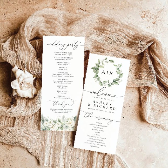 Dusty Sage Green Wedding Program Programme (Creator Uploaded)