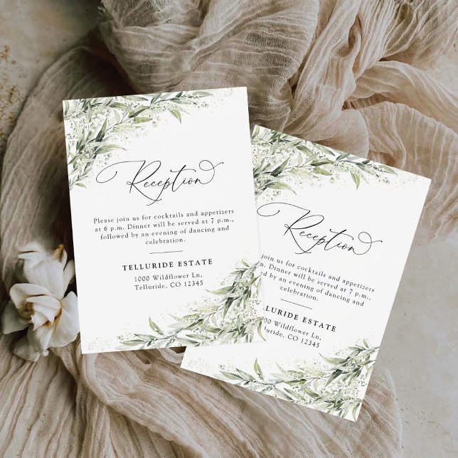 Dusty Sage green Wedding Reception Enclosure Card (Creator Uploaded)