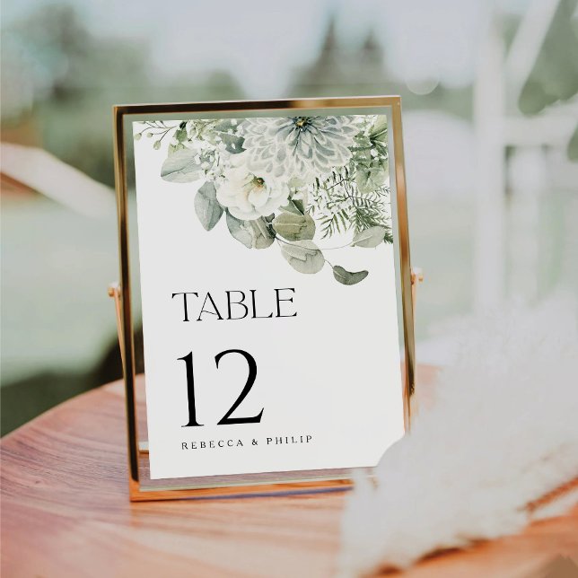 Dusty Sage Green Wedding Table Number Card (Creator Uploaded)