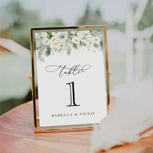 Dusty Sage Green Wedding Table Number Card