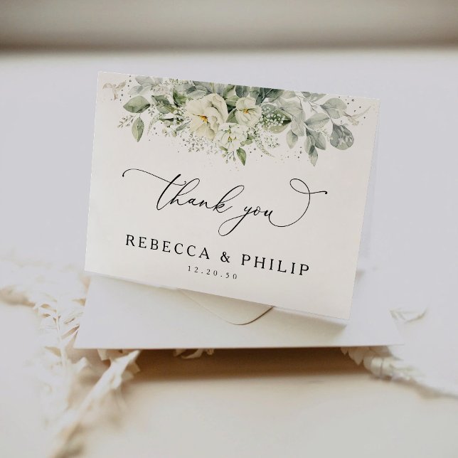 Dusty Sage Green Wedding Thank You Card (Creator Uploaded)