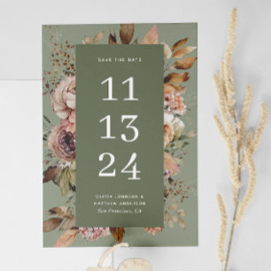 Dusty Sage Green Wedding   Vintage Garden Floral Save The Date