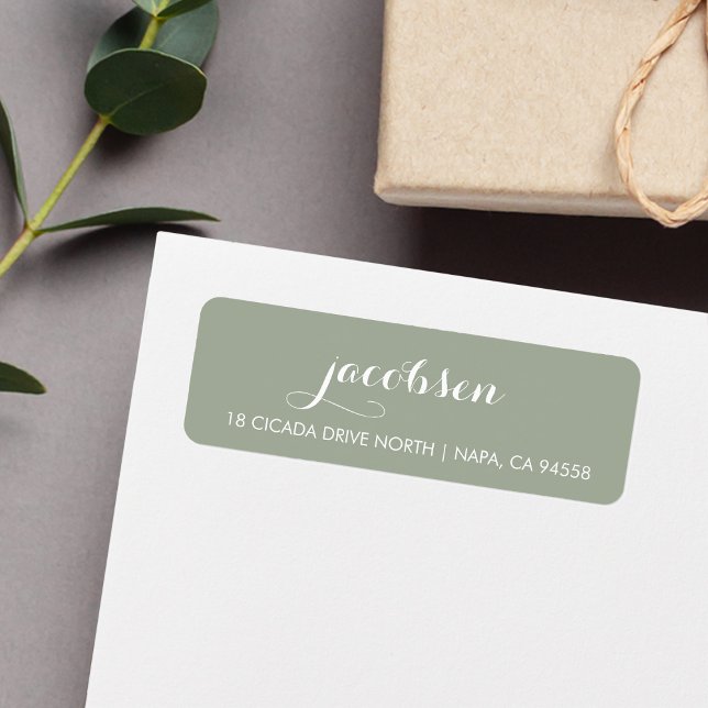 Dusty Sage Green & White Elegant Calligraphy (Creator Uploaded)