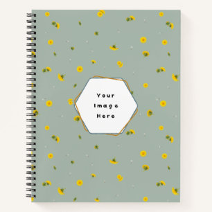 Dusty Sage Japanese Dandelion Floral Pattern Notebook