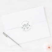 Dusty Sage | Mint to Be Personalised Wedding Favou Classic Round Sticker (Envelope)