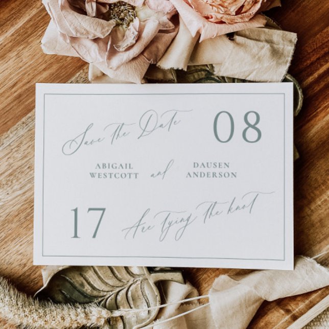 Dusty Sage Save the Date Wedding Announcement (Creator Uploaded)