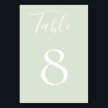 Dusty Sage Table Number Card<br><div class="desc">Chic and trendy solid colour,  dusty sage table number card,  designed to match our Dusty Sage Botanical Collection.</div>