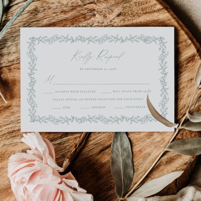 Dusty Sage Wedding Invitation RSVP Response Card (Creator Uploaded)