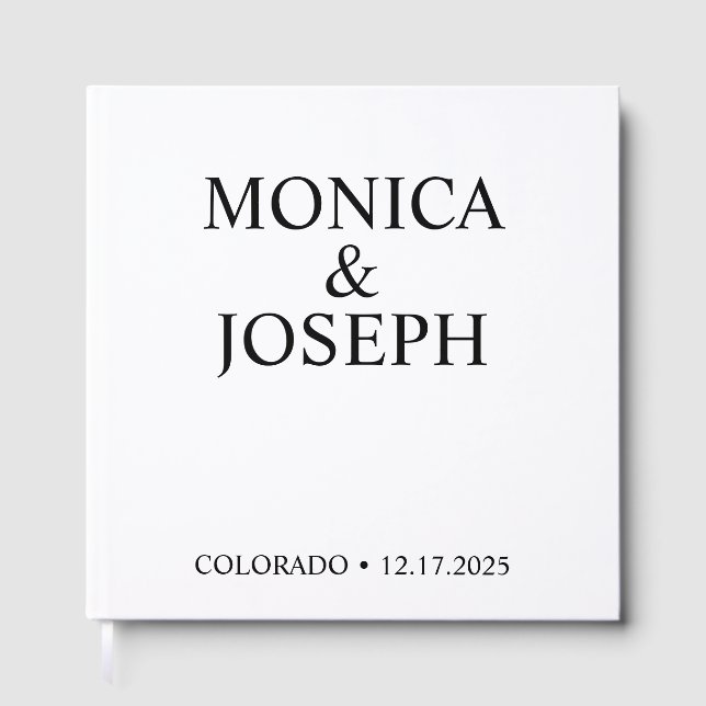 Dusty Sky Blue Guest Book Gift, Personalised Luxur (Front)