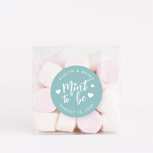 Dusty Teal   Mint to Be Personalised Wedding Favou Classic Round Sticker