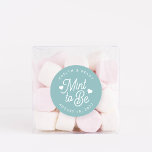 Dusty Teal | Mint to Be Personalized Wedding Favor Classic Round Sticker<br><div class="desc">Minty fresh wedding favor stickers feature "mint to be" in white script lettering accented with hearts,  on a dusty teal aqua background. Personalize with your names and wedding date.</div>