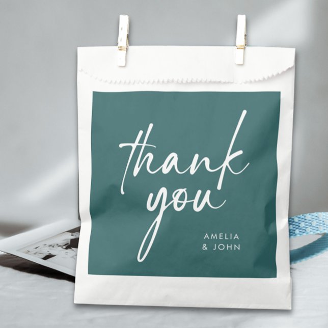 Dusty Teal Thank You Baby Shower Favor Design Favour Bags (Creator Uploaded)