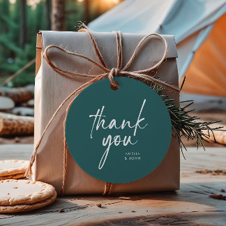 Dusty Teal Thank You Baby Shower Favor Tag