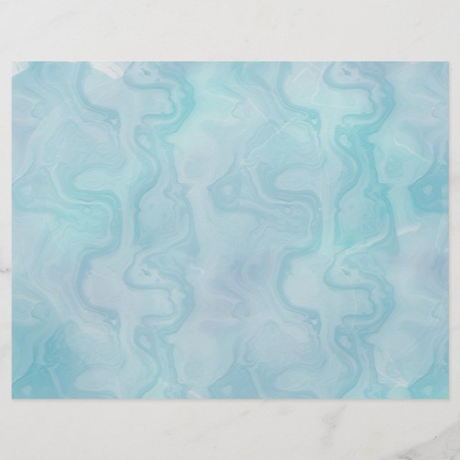 Dusty Teal Watercolor Texture Paper 8.5" X 11" (Front)