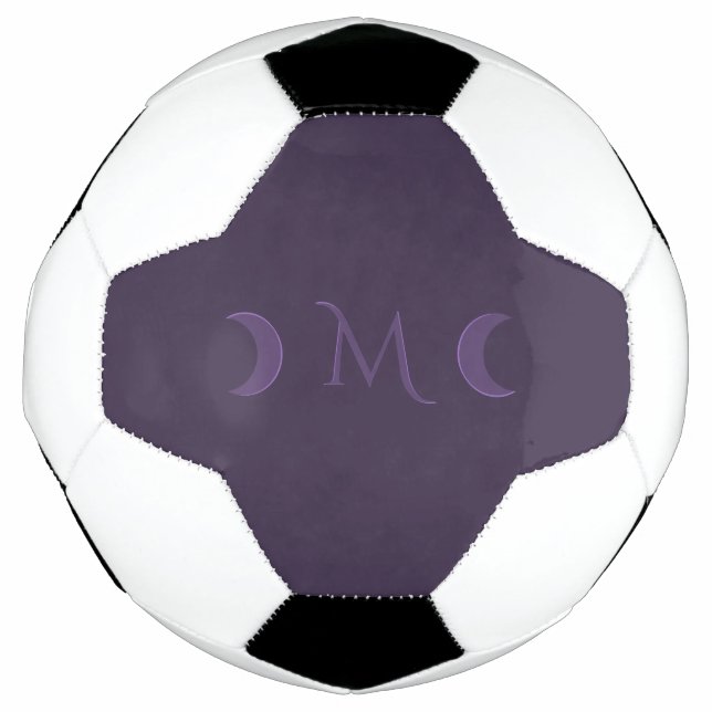 Dusty Violet Crescent Moons Monogram Football (Front)
