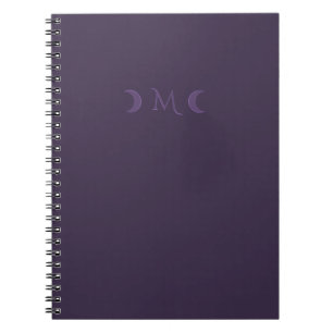 Dusty Violet Crescent Moons Monogram Notebook