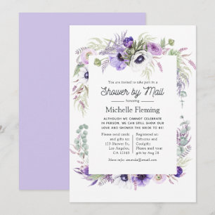 Dusty Violet Floral Bridal Shower by Mail Invitation
