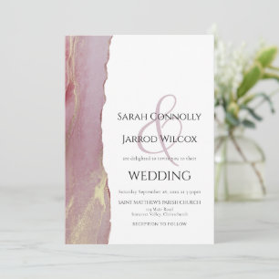 Dusty Viva Magenta Wedding Invitation