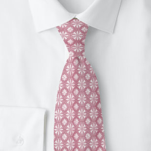 Dusty Wine Geometric Floral Tie