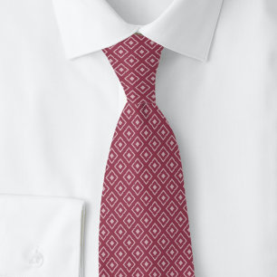 Dusty Wine Notched Diamond Tie