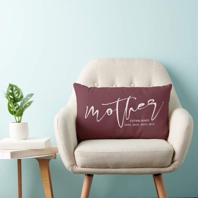 Dusty Wine Script Personalised Mother's Day Gift Lumbar Cushion (Chair)