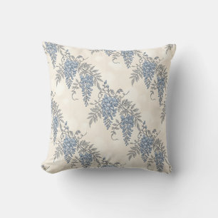 Dusty Wisteria Floral Throw Pillow