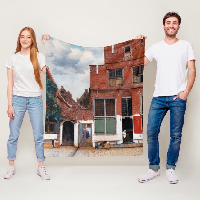 Dutch Alley, Johannes Vermeer Fleece Blanket (In Situ)