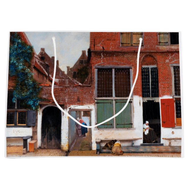 Dutch Alley, Johannes Vermeer Large Gift Bag (Front)
