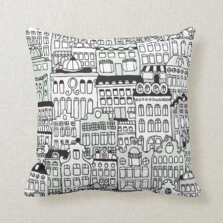 Dutch amsterdam illustration home pattern cushion