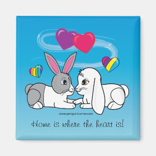 Dutch and Lop Rabbit : where the heart is Magnet