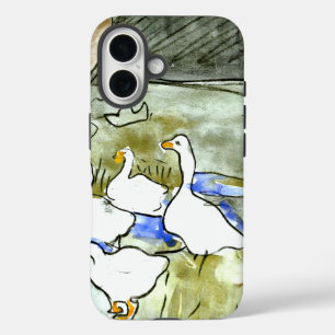 Dutch Art Nouveau Ducks and Geese iPhone 16 Case