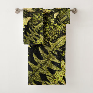 Dutch Art Nouveau Frog in Tree Bath Towel Set