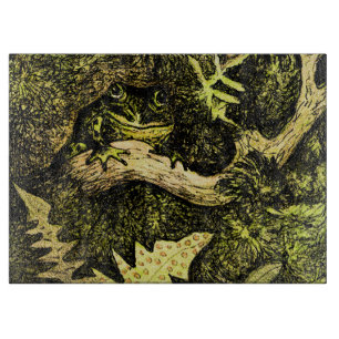 Dutch Art Nouveau Frog in Tree Cutting Board